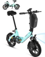 Bodywel T16 PRO 14" Folding Electric Bike for Adult Teenage, Road Legal 250W E Bike with Front Suspension, Disc Brakes, 90% Pre-Assembled, 36V 10Ah, 4.5 inch Display
