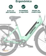 MileCity1 26" Electric Bike for Adults, 7 Speed ​​Electric Bicycle with 36V 13Ah Removable Battery, 25km/h & 80-100km Range E Bike for Urban Commuters with Rear Rack, IP65 Waterproof