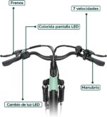 MileCity1 26" Electric Bike for Adults, 7 Speed ​​Electric Bicycle with 36V 13Ah Removable Battery, 25km/h & 80-100km Range E Bike for Urban Commuters with Rear Rack, IP65 Waterproof