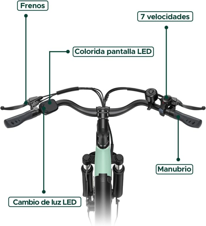 MileCity1 26" Electric Bike for Adults, 7 Speed ​​Electric Bicycle with 36V 13Ah Removable Battery, 25km/h & 80-100km Range E Bike for Urban Commuters with Rear Rack, IP65 Waterproof