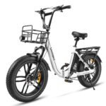 SAMEBIKE Foldable Electric Bike for Adults,20" Fat Tire Ebike with 7 Speed, Max Range 110KM, Dual Shock Absorber, E-bike for Commuting and Off-Road Adventures