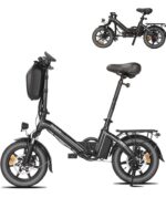 Bodywel T16 PRO 14" Folding Electric Bike for Adult Teenage, Road Legal 250W E Bike with Front Suspension, Disc Brakes, 90% Pre-Assembled, 36V 10Ah, 4.5 inch Display