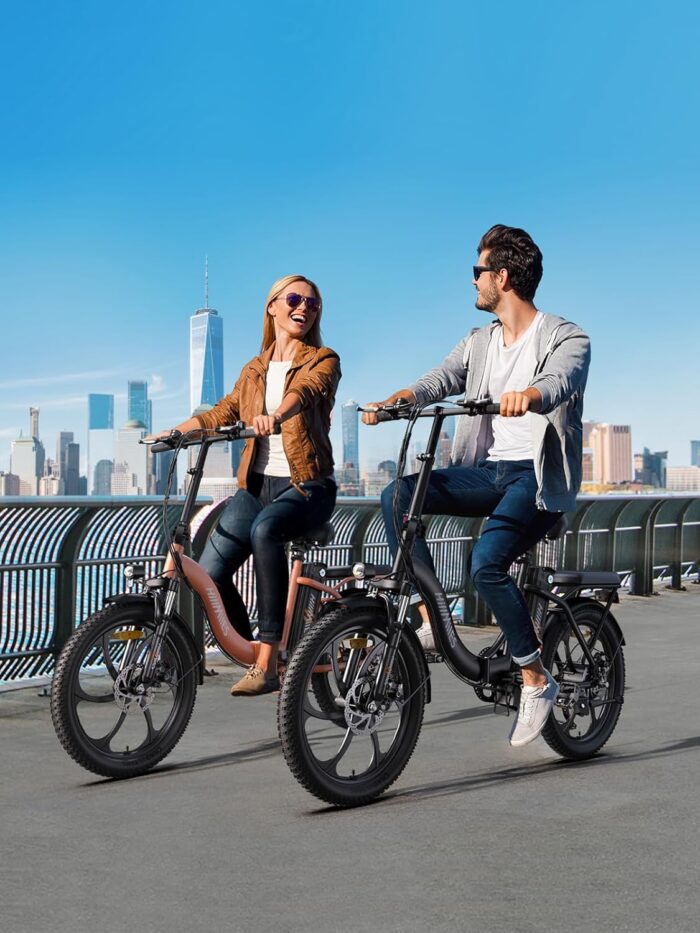 MilePort 1 Electric Bike for Adults with 36V 13AH Removable Battery, 20"*3.0" Fat Tire Folding Electric Bicycle with Top Speed ​​25KM/H &100KM Long Range, 250W Motor City Commuter Ebike