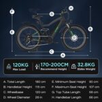 HITWAY 26" 4.0 Fat Tire Electric Bike,Electric Bicycle with 250Watt Moter 48V 15Ah Lithium Battery, 7 Speed Gear E Mountain Bike, range 70-150km