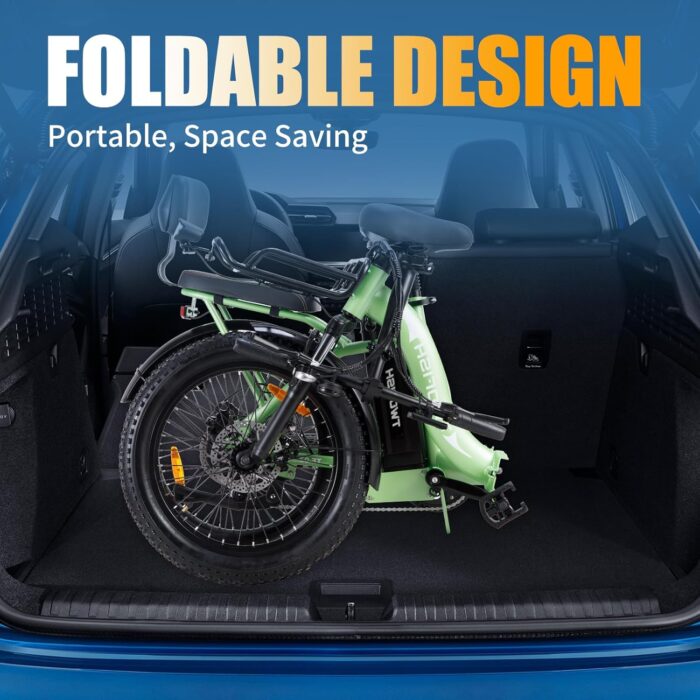 TWOFISH Electric Bike for Adults, 20"*3.0" Fat Tire Folding Electric Bicycle with 36V 17.8AH Removable Battery 7 Speed 25km/h 80-100km Range Disc Brake IP54 Waterproof, TF-2