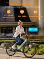 MileCity1 26" Electric Bike for Adults, 7 Speed ​​Electric Bicycle with 36V 13Ah Removable Battery, 25km/h & 80-100km Range E Bike for Urban Commuters with Rear Rack, IP65 Waterproof