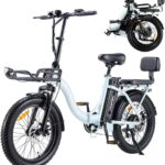 TWOFISH Electric Bike for Adults, 20"*3.0" Fat Tire Folding Electric Bicycle with 36V 17.8AH Removable Battery 7 Speed 25km/h 80-100km Range Disc Brake IP54 Waterproof, TF-2