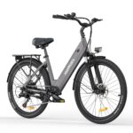 MileCity1 26" Electric Bike for Adults, 7 Speed ​​Electric Bicycle with 36V 13Ah Removable Battery, 25km/h & 80-100km Range E Bike for Urban Commuters with Rear Rack, IP65 Waterproof