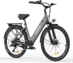 MileCity1 26" Electric Bike for Adults, 7 Speed ​​Electric Bicycle with 36V 13Ah Removable Battery, 25km/h & 80-100km Range E Bike for Urban Commuters with Rear Rack, IP65 Waterproof