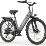 MileCity1 26" Electric Bike for Adults, 7 Speed ​​Electric Bicycle with 36V 13Ah Removable Battery, 25km/h & 80-100km Range E Bike for Urban Commuters with Rear Rack, IP65 Waterproof