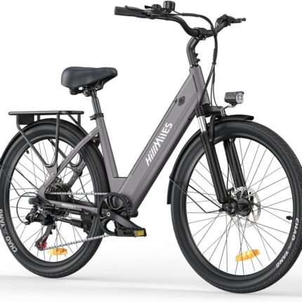 MileCity1 26" Electric Bike for Adults, 7 Speed ​​Electric Bicycle with 36V 13Ah Removable Battery, 25km/h & 80-100km Range E Bike for Urban Commuters with Rear Rack, IP65 Waterproof