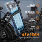 URLIFE Electric Bike for Adults, 20" x 3.0 Fat Tire Electric Bicycle with Colorful Display, 250W Motor Ebike, 48V 13Ah Removable Battery, 100 KM Max, All-Terrain E-Bike for Adults and Teens