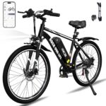 RCB adult electric bike up to 90km (35km in pure electric mode), RK15 commuter mountain e-bike, 26-inch wear-resistant tires & shock-absorbing front suspension 7-speed 36V removable battery