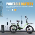 TWOFISH Electric Bike for Adults, 20"*3.0" Fat Tire Folding Electric Bicycle with 36V 17.8AH Removable Battery 7 Speed 25km/h 80-100km Range Disc Brake IP54 Waterproof, TF-2