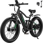 HITWAY 26" 4.0 Fat Tire Electric Bike,Electric Bicycle with 250Watt Moter 48V 15Ah Lithium Battery, 7 Speed Gear E Mountain Bike, range 70-150km