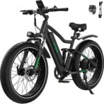 HITWAY 26" 4.0 Fat Tire Electric Bike,Electric Bicycle with 250Watt Moter 48V 15Ah Lithium Battery, 7 Speed Gear E Mountain Bike, range 70-150km