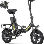 Electric Folding Bikes for Adults, 14" Electric Dirt Bike Adult, Ebikes for Adult Men Women, e Bike with Front Shock Absorber, Foldable Fat Tire e-Bike with Throttle Pedal Assist