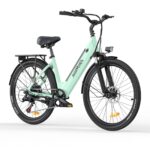 MileCity1 26" Electric Bike for Adults, 7 Speed ​​Electric Bicycle with 36V 13Ah Removable Battery, 25km/h & 80-100km Range E Bike for Urban Commuters with Rear Rack, IP65 Waterproof