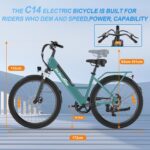 Electric Bike for Adults with 17.5AH Battery - 250W Ebike 40-90KM Range - 26" Mens Electric Bicycle with 7 Speed & Front Suspension - Commuter E Bike with LED Lights and LCD Display