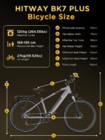 HITWAY BK7S Electric Bike 27.5/29 Inch E-bike, 36V 12.8Ah Removable Battery, 250W Motor up to 25 km/h, 50-80 km Range, MTB EBike City Commuter Electric Bicycle for Adults