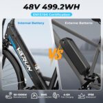 VARUN Electric Bike, 28'' City Electric Bicycle with 48V 10.4Ah Removable Battery, 55Nm 250W Motor, 100km Range, LCD Display Commuter E-bikes for Adults