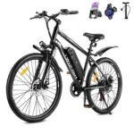 TWOFISH Electric Bike for Adults, 26" Electric Mountain Bike with 36V 15Ah Battery and 250W Motor, 100KM Max Range, 7-Speed E Bike with LED Display, Disc Brakes, Cruise Control, TF-1
