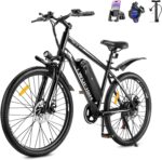 TWOFISH Electric Bike for Adults, 26" Electric Mountain Bike with 36V 15Ah Battery and 250W Motor, 100KM Max Range, 7-Speed E Bike with LED Display, Disc Brakes, Cruise Control, TF-1
