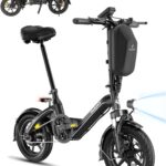 Bodywel T16 PRO 14" Folding Electric Bike for Adult Teenage, Road Legal 250W E Bike with Front Suspension, Disc Brakes, 90% Pre-Assembled, 36V 10Ah, 4.5 inch Display