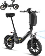 Bodywel T16 PRO 14" Folding Electric Bike for Adult Teenage, Road Legal 250W E Bike with Front Suspension, Disc Brakes, 90% Pre-Assembled, 36V 10Ah, 4.5 inch Display