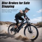 TWOFISH Electric Bike, 26" Electric Mountain Bike for Adults with 36V 15Ah Battery Max Range 100 KM 25KM/H 3 Riding Mode 7 Speed E Bike with Disc Brakes LED Display, TF-1