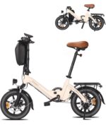 Bodywel T16 PRO 14" Folding Electric Bike for Adult Teenage, Road Legal 250W E Bike with Front Suspension, Disc Brakes, 90% Pre-Assembled, 36V 10Ah, 4.5 inch Display