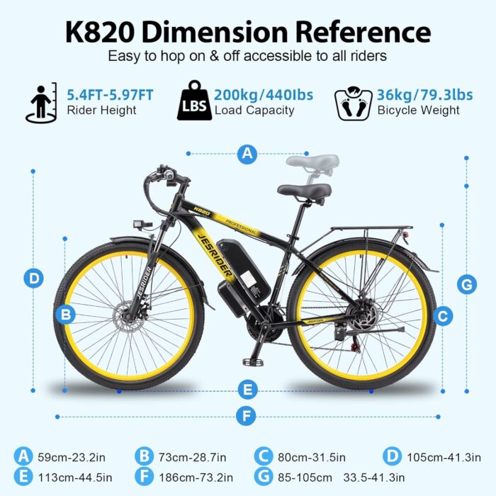 K820 250W Road Legal Electric Bike​ 40 Miles Range, 21 Speeds e bikes,Electric Bicycle Front Suspension,48V17.5AH Removable Waterproof Battery Commuter Ebike for UK Hills/City Riding