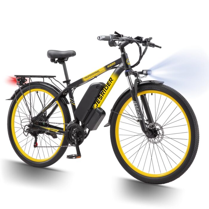 K820 250W Road Legal Electric Bike​ 40 Miles Range, 21 Speeds e bikes,Electric Bicycle Front Suspension,48V17.5AH Removable Waterproof Battery Commuter Ebike for UK Hills/City Riding