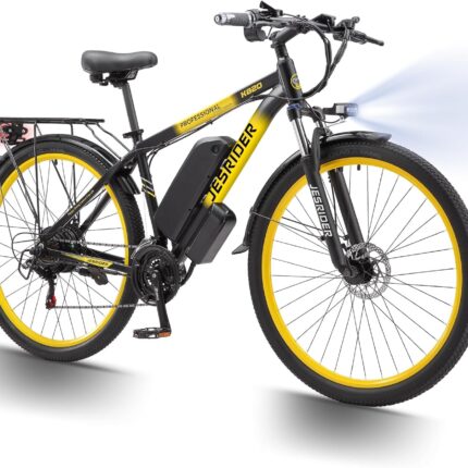 K820 250W Road Legal Electric Bike​ 40 Miles Range, 21 Speeds e bikes,Electric Bicycle Front Suspension,48V17.5AH Removable Waterproof Battery Commuter Ebike for UK Hills/City Riding