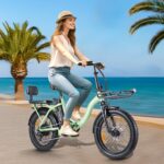 TWOFISH Electric Bike for Adults, 20"*3.0" Fat Tire Folding Electric Bicycle with 36V 17.8AH Removable Battery 7 Speed 25km/h 80-100km Range Disc Brake IP54 Waterproof, TF-2