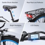 K820 250W Road Legal Electric Bike​ 40 Miles Range, 21 Speeds e bikes,Electric Bicycle Front Suspension,48V17.5AH Removable Waterproof Battery Commuter Ebike for UK Hills/City Riding