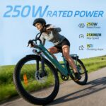 Electric Bike for Adults with 17.5AH Battery - 250W Ebike 40-90KM Range - 26" Mens Electric Bicycle with 7 Speed & Front Suspension - Commuter E Bike with LED Lights and LCD Display
