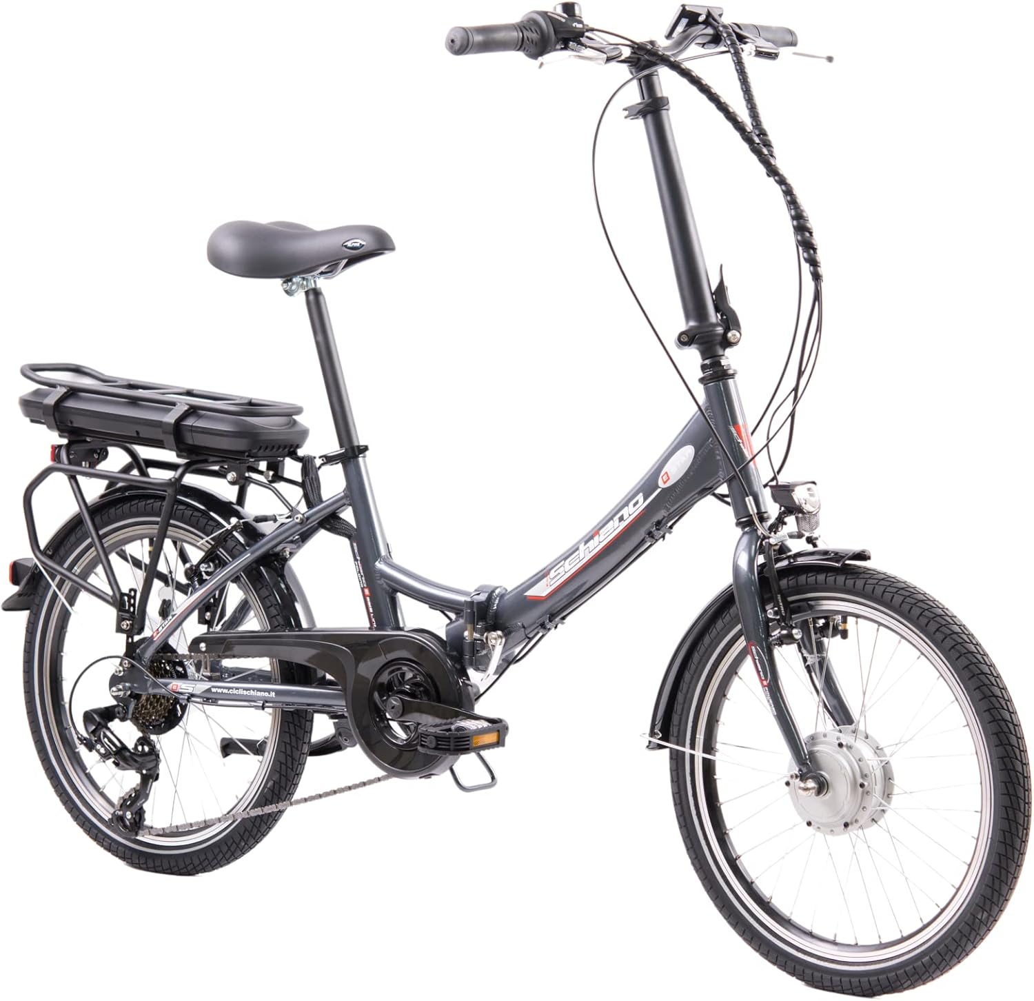 71iIcphO22L._AC_SL1500 F.lli Schiano E-Star, Electric Bike for Adults, 20" Folding Bike, 36V 10.4Ah Removable Battery, 250W Motor, 40Nm, Commuter Ebike