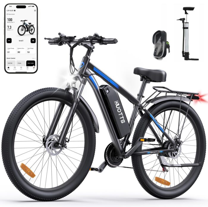 DUOTTS C29 Electric Bike, 29'' E-Mountain Bike with 48V 15Ah Removable Battery & 250W Powerful Motor, Professional 21-Speed with LCD Display, Electric Commuter Bicycle for Adults Men and Women