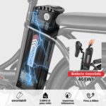 SAMEBIKE Foldable Electric Bike for Adults,20" Fat Tire Ebike with 7 Speed, Max Range 110KM, Dual Shock Absorber, E-bike for Commuting and Off-Road Adventures