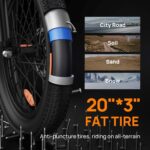 URLIFE Electric Bike for Adults, 20" x 3.0 Fat Tire Electric Bicycle with Colorful Display, 250W Motor Ebike, 48V 13Ah Removable Battery, 100 KM Max, All-Terrain E-Bike for Adults and Teens
