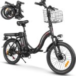 SAMEBIKE Foldable Electric Bike for Adults,20" Fat Tire Ebike with 7 Speed, Max Range 110KM, Dual Shock Absorber, E-bike for Commuting and Off-Road Adventures