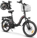SAMEBIKE Foldable Electric Bike for Adults,20" Fat Tire Ebike with 7 Speed, Max Range 110KM, Dual Shock Absorber, E-bike for Commuting and Off-Road Adventures