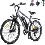TWOFISH Electric Bike, 26" Electric Mountain Bike for Adults with 36V 15Ah Battery Max Range 100 KM 25KM/H 3 Riding Mode 7 Speed E Bike with Disc Brakes LED Display, TF-1