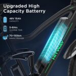 HITWAY 26" 4.0 Fat Tire Electric Bike,Electric Bicycle with 250Watt Moter 48V 15Ah Lithium Battery, 7 Speed Gear E Mountain Bike, range 70-150km