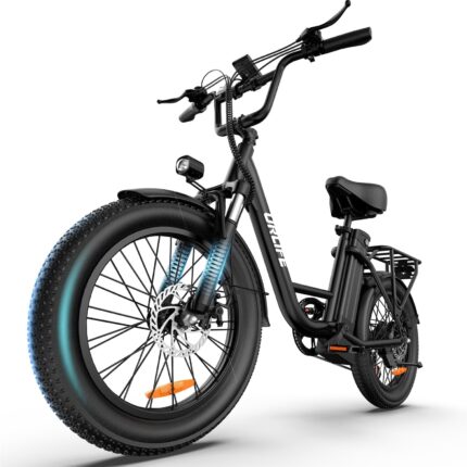 URLIFE 20"*3" Electric Bikes for Adults, Fat Tire Mountain Bike E20 with Colorful LCD Display, 48V 13AH Removable Battery, 7-Speed Derailleur 80-100KM Max Range Ebike Commute MTB