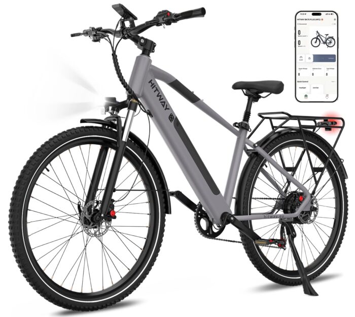HITWAY BK7S Electric Bike 27.5/29 Inch E-bike, 36V 12.8Ah Removable Battery, 250W Motor up to 25 km/h, 50-80 km Range, MTB EBike City Commuter Electric Bicycle for Adults