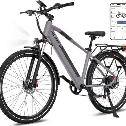 HITWAY BK7S Electric Bike 27.5/29 Inch E-bike, 36V 12.8Ah Removable Battery, 250W Motor up to 25 km/h, 50-80 km Range, MTB EBike City Commuter Electric Bicycle for Adults