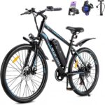 TWOFISH Electric Bike, 26" Electric Mountain Bike for Adults with 36V 15Ah Battery Max Range 100 KM 25KM/H 3 Riding Mode 7 Speed E Bike with Disc Brakes LED Display, TF-1