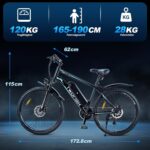 TWOFISH Electric Bike for Adults, 26" Electric Mountain Bike with 36V 15Ah Battery and 250W Motor, 100KM Max Range, 7-Speed E Bike with LED Display, Disc Brakes, Cruise Control, TF-1